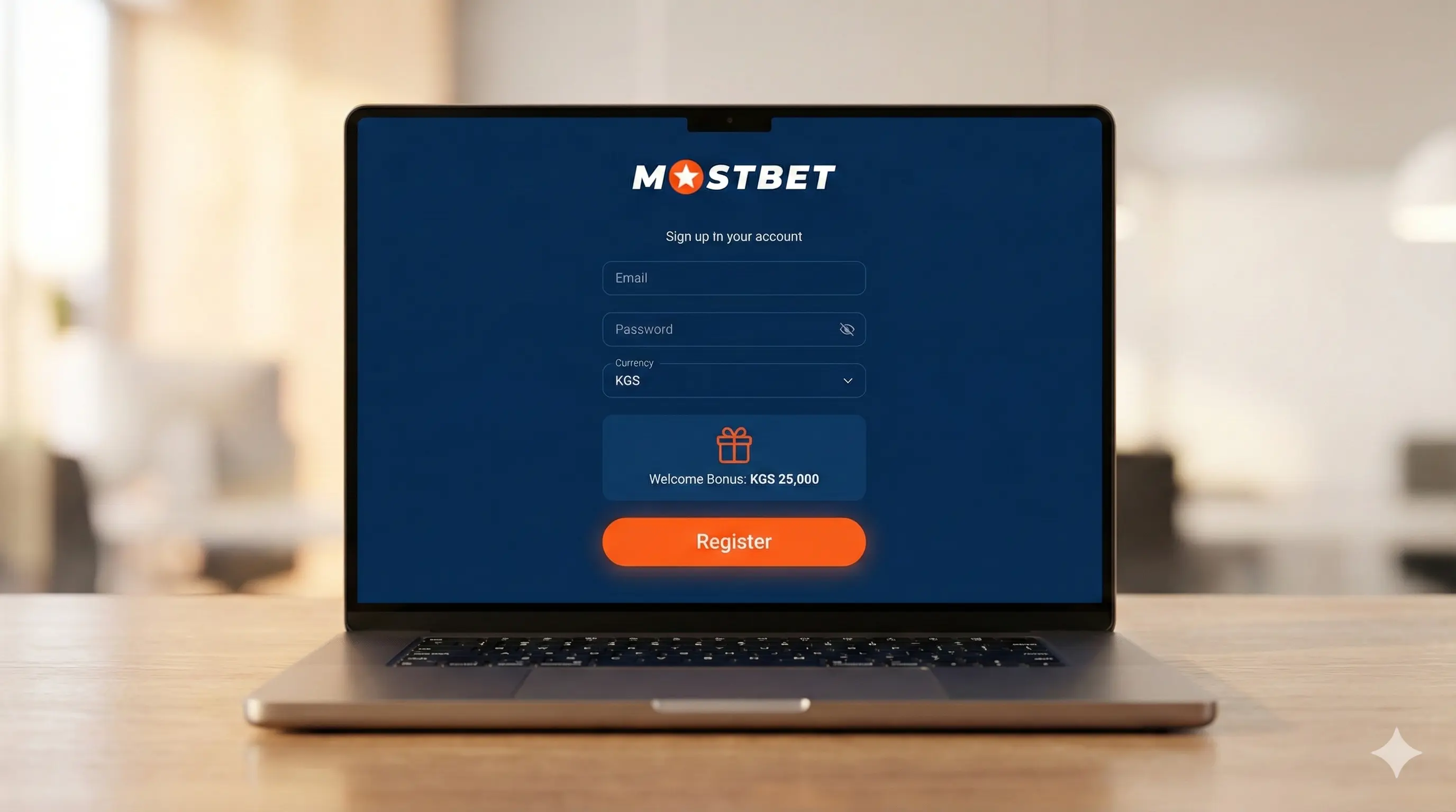 Регистрация нового аккаунта в Mostbet